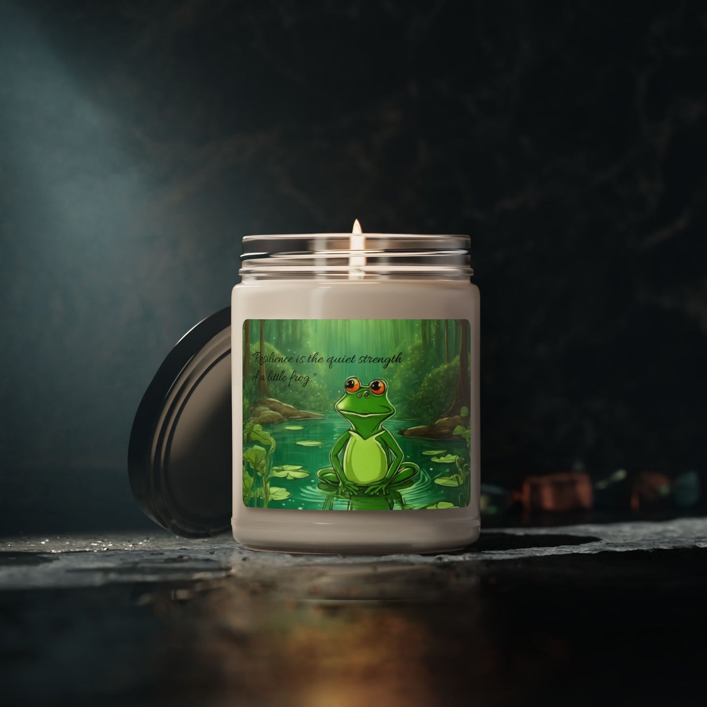 9 oz Scented Soy Peaceful Frog Candle